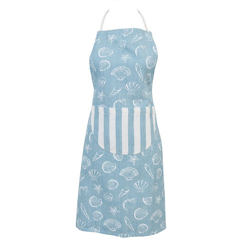 tablier "coquillage" bleu